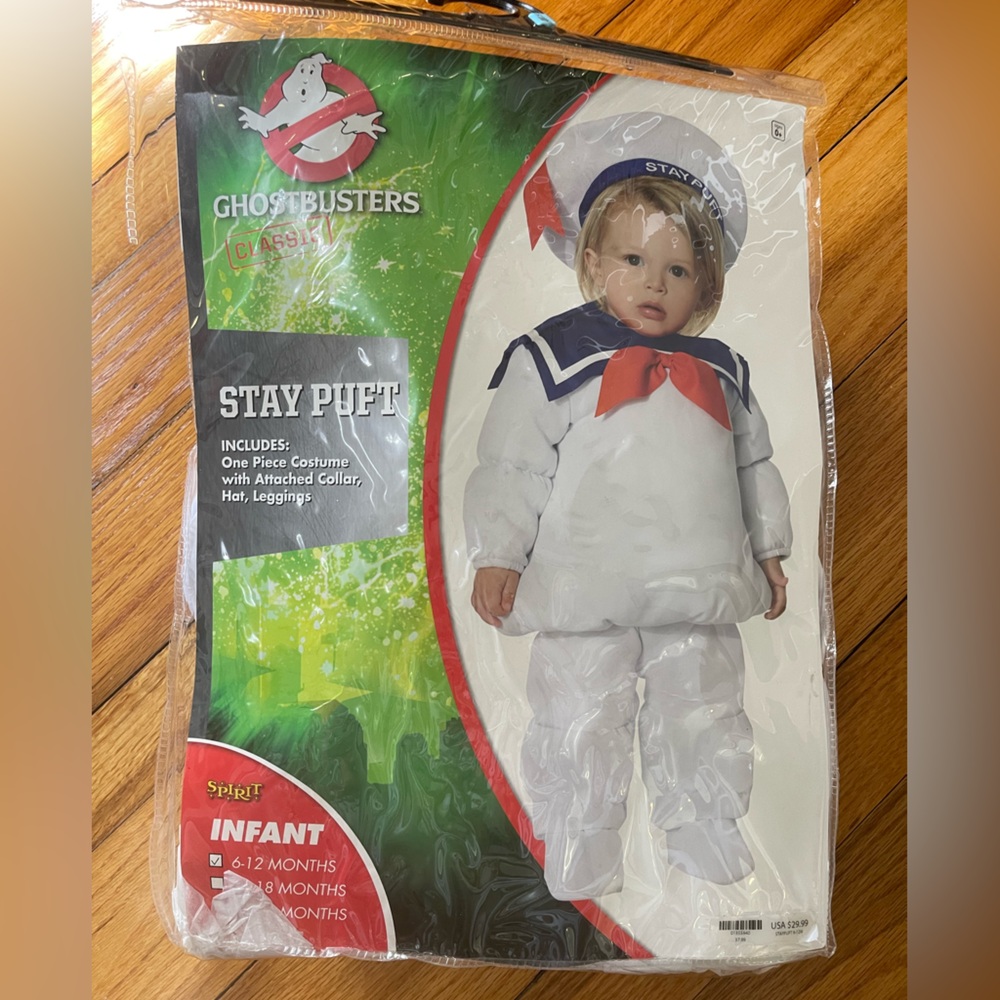 Spirit Ghostbusters Stay Puft Infant Costume. Size 6-12 months
